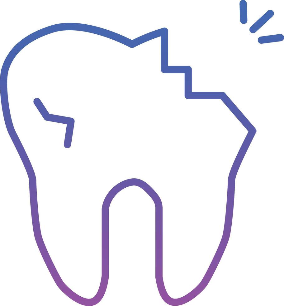 Broken Tooth Illustration Icon vector