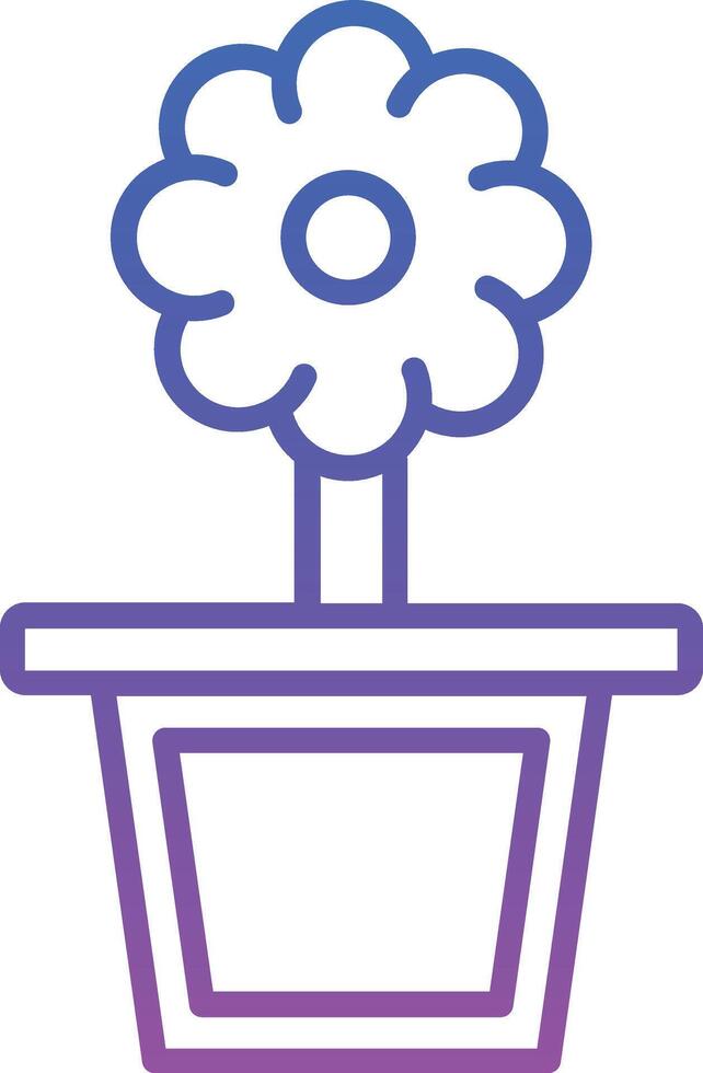 Flower Pot Illustration Icon vector