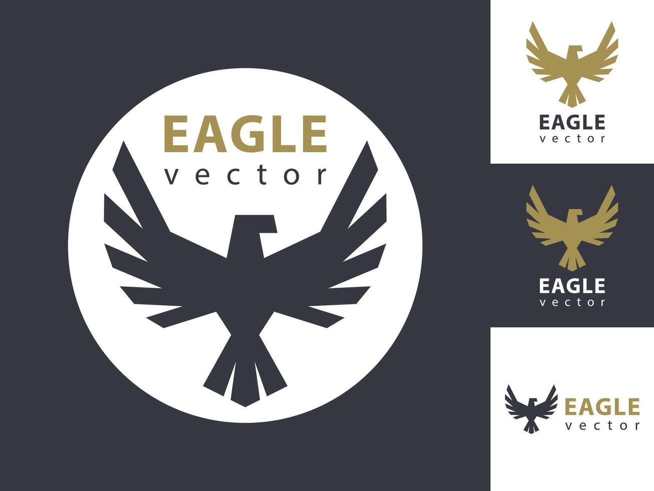 Eagle logo template. Eagles icon in a circle. Simple style. vector