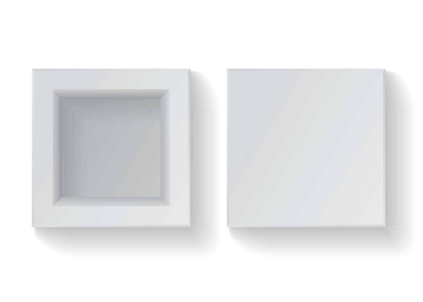 Realistic empty square white cardboard box. illustration vector