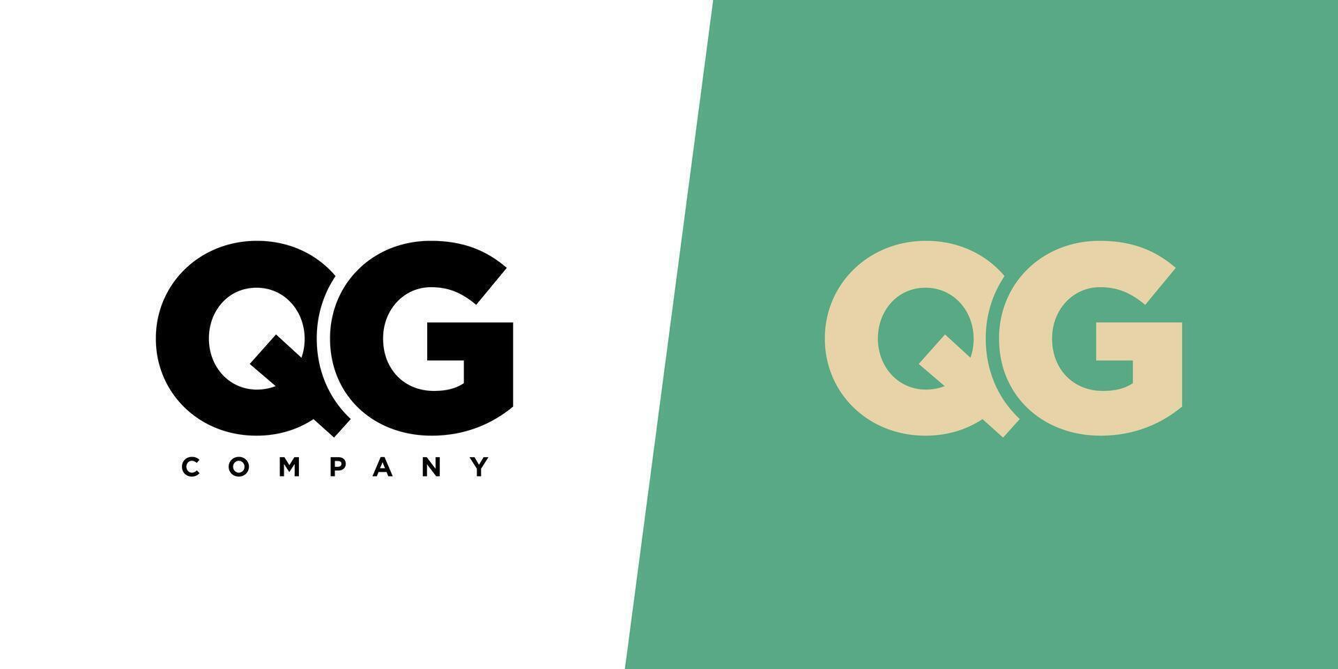 Letter Q and G, QG logo design template. Minimal monogram initial based logotype. vector