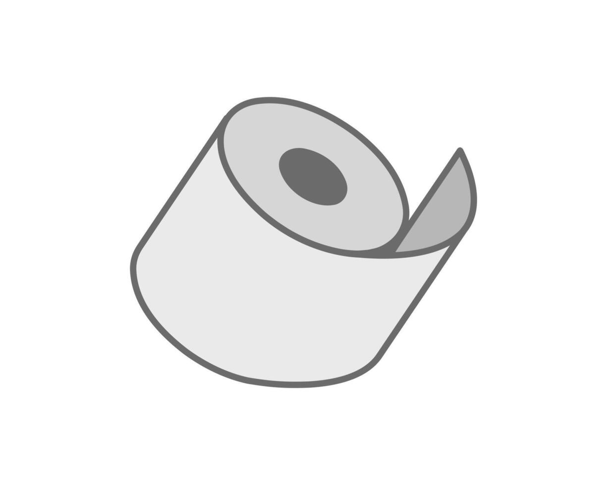 Toilet paper roll or tube icon design, template for wc. Bathroom hygiene icons, kitchen cleaning towel. Blank soft scroll product. vector