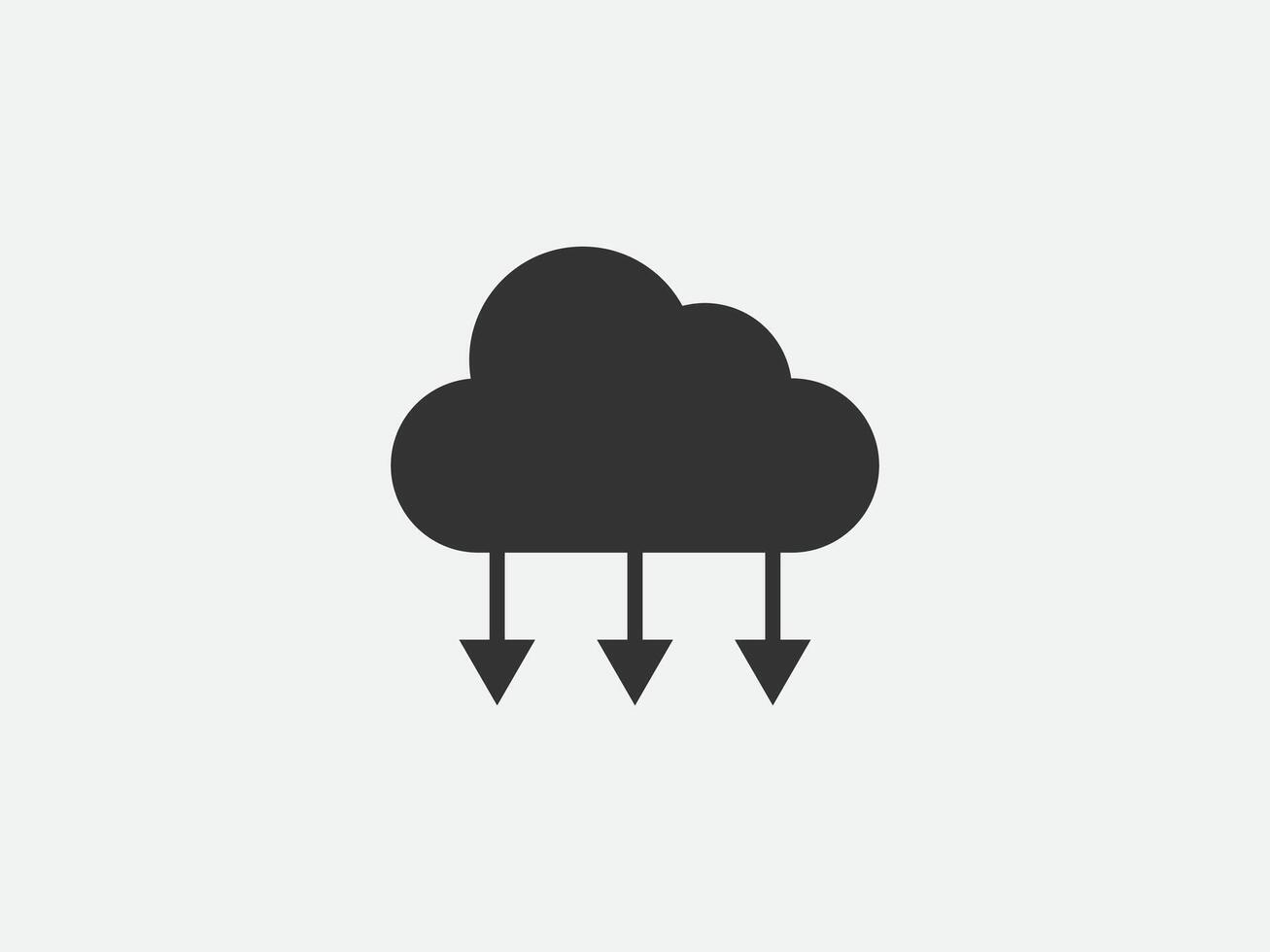Technology icon cloud computing connection. Big data global server. Line design symbol. vector