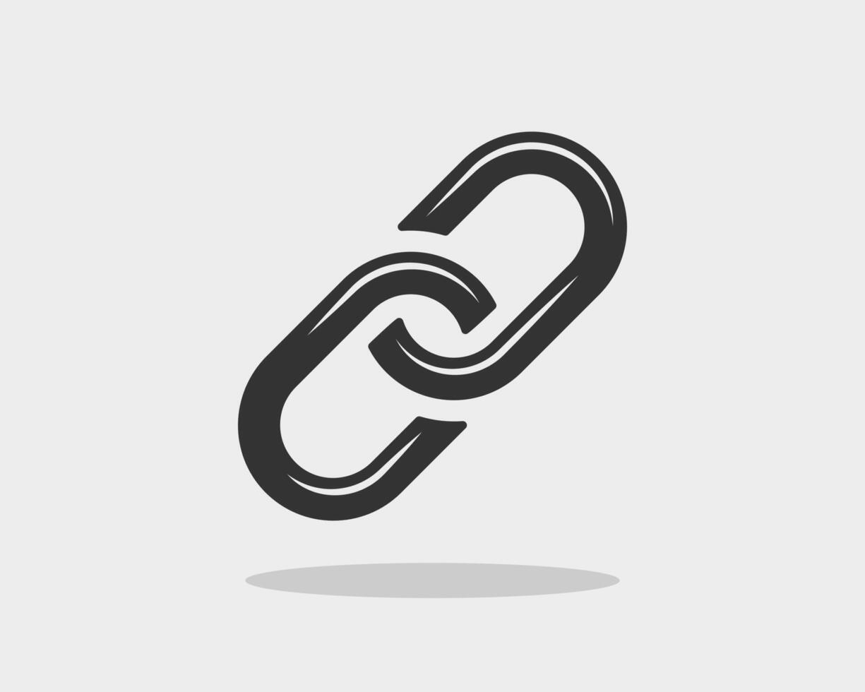 Chain link icon. Chainlet element flat design. Concept connection symbol isolated on white background. vector