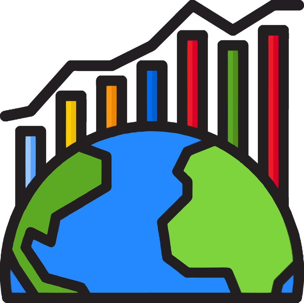 Global growth chart illustration vector