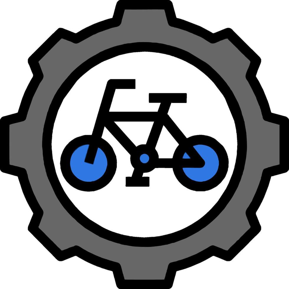 A bicycle in a gear wheel vector