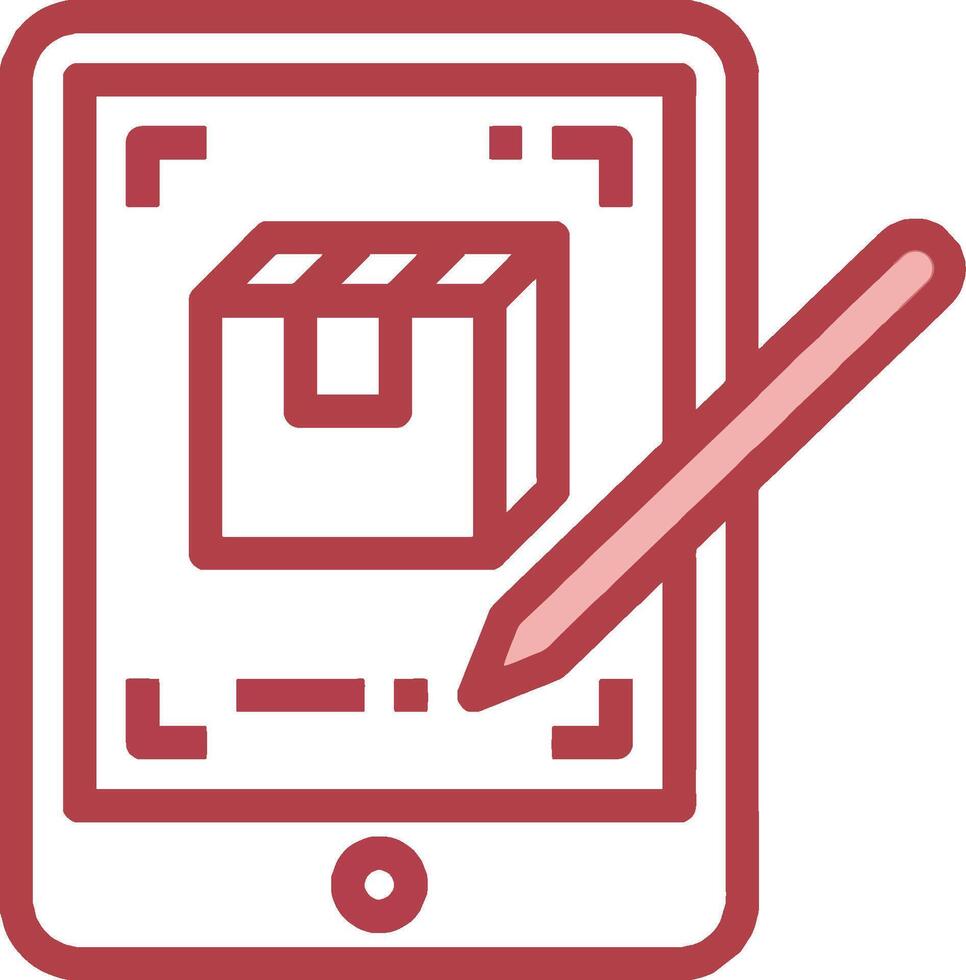 A tablet with a pen and a box on it vector
