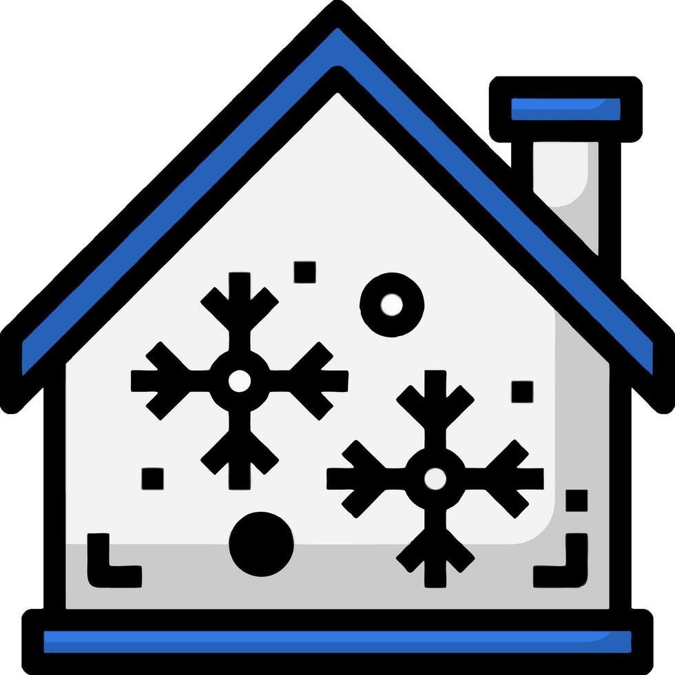A house with snowflakes on the roof vector