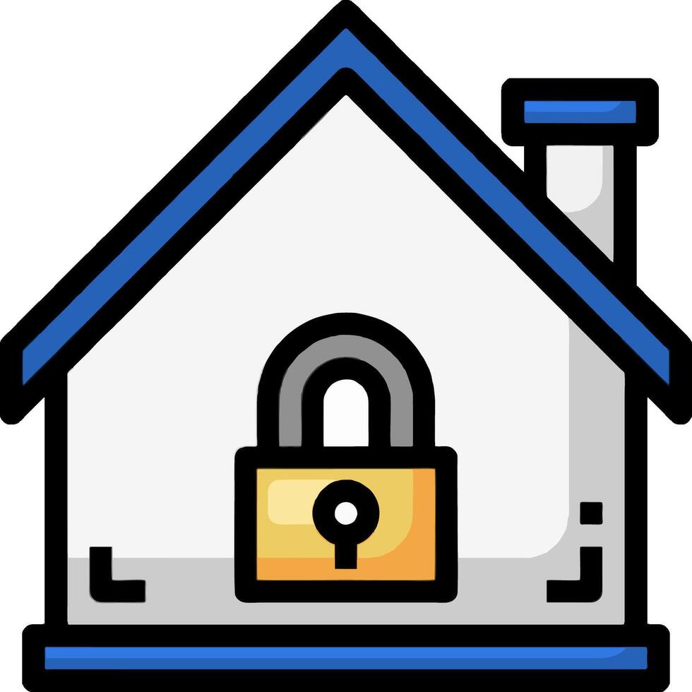 A house with a padlock on it vector