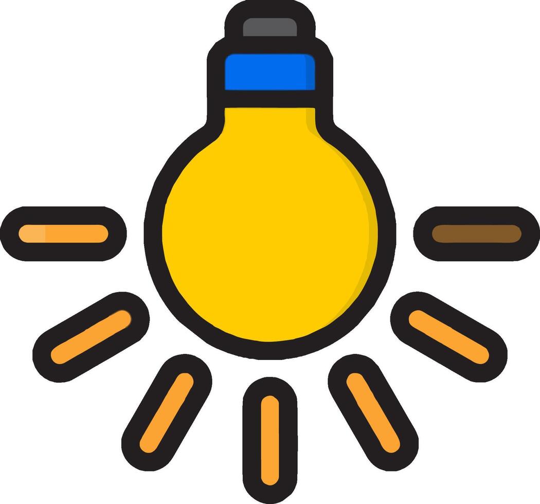 A light bulb with a yellow and blue color vector