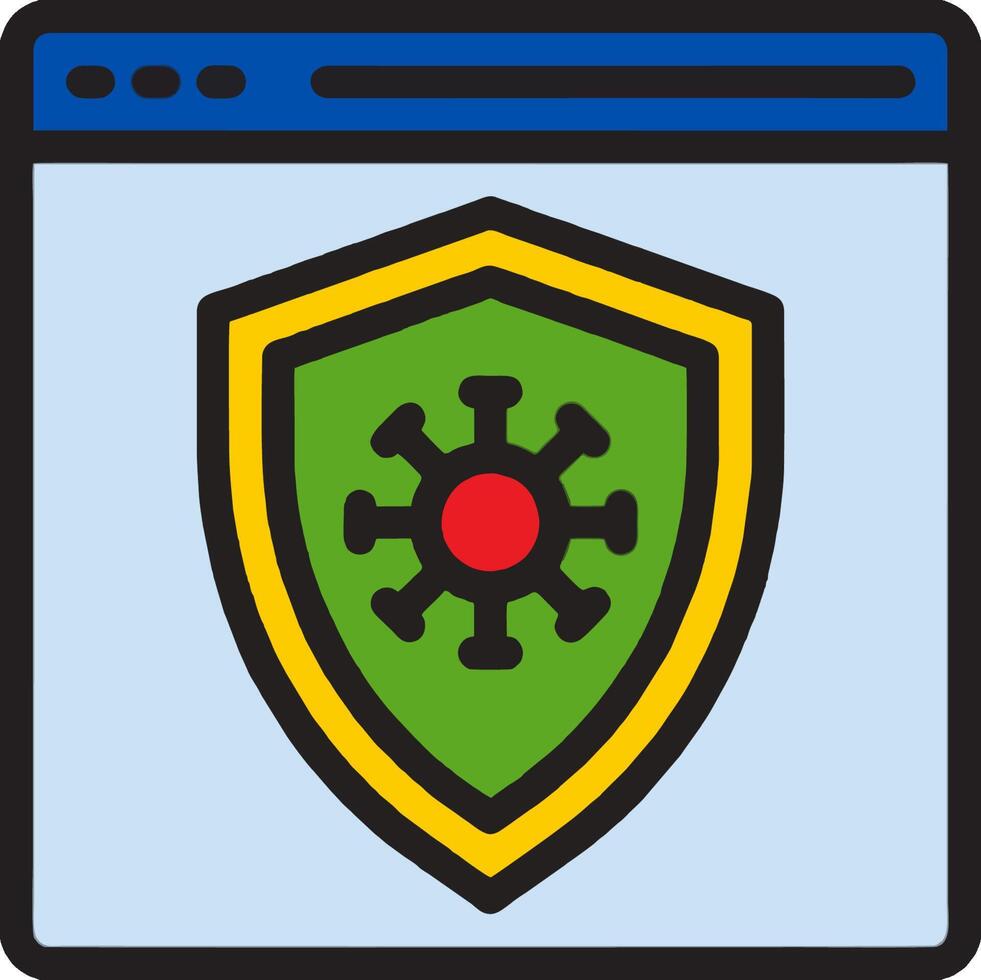 A shield with a red and green icon vector