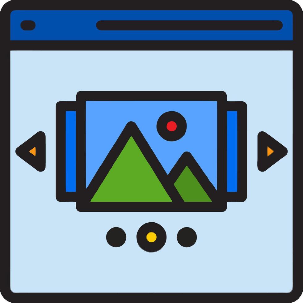 A web page with a mountain and a camera vector