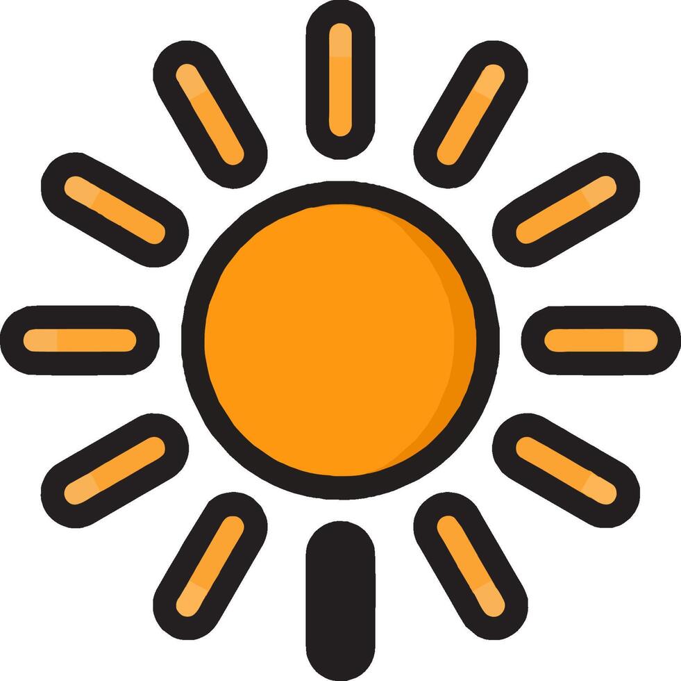 A sun with a magnifying glass icon vector