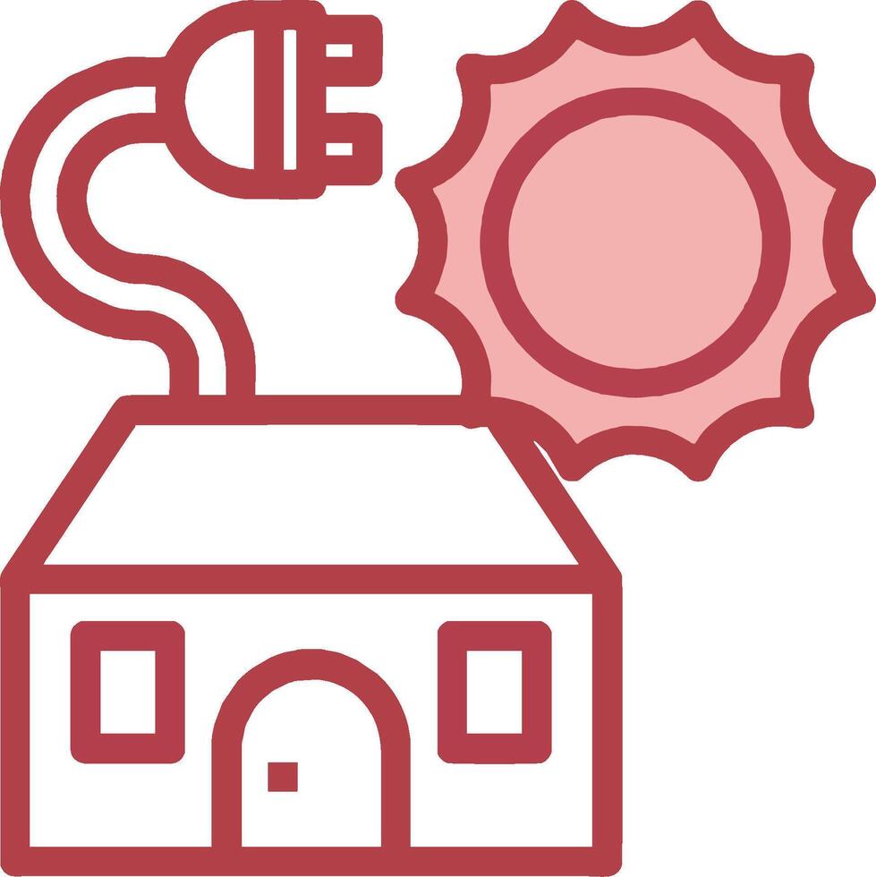 A house with a plug and a sun vector