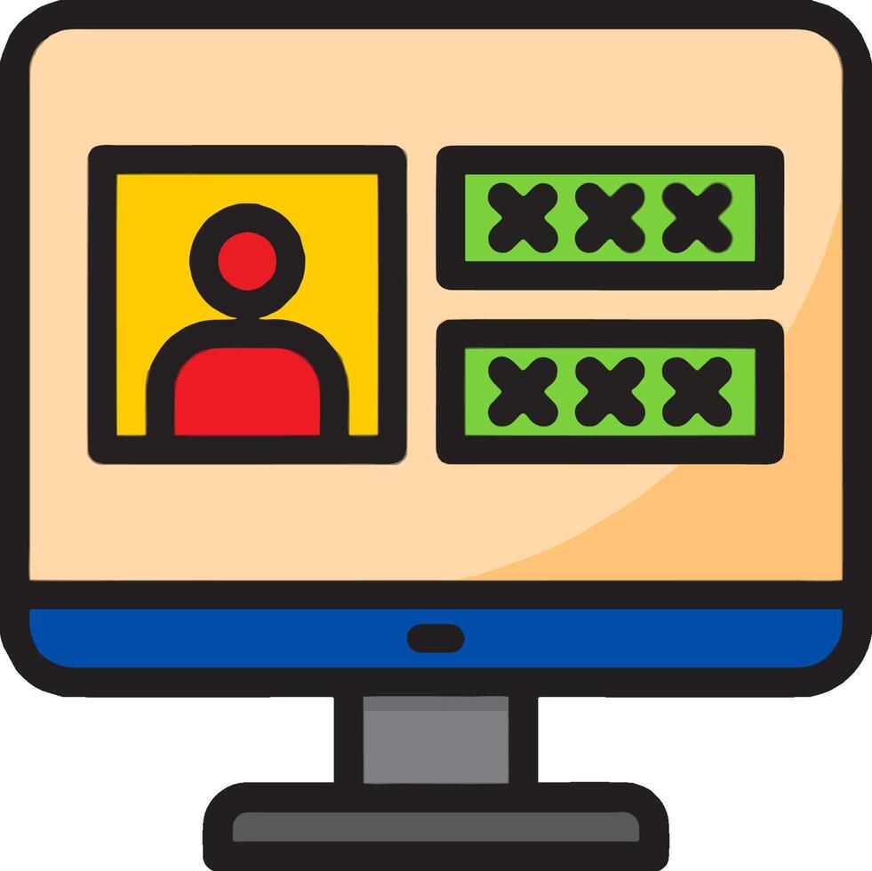 A computer screen with a person on it vector