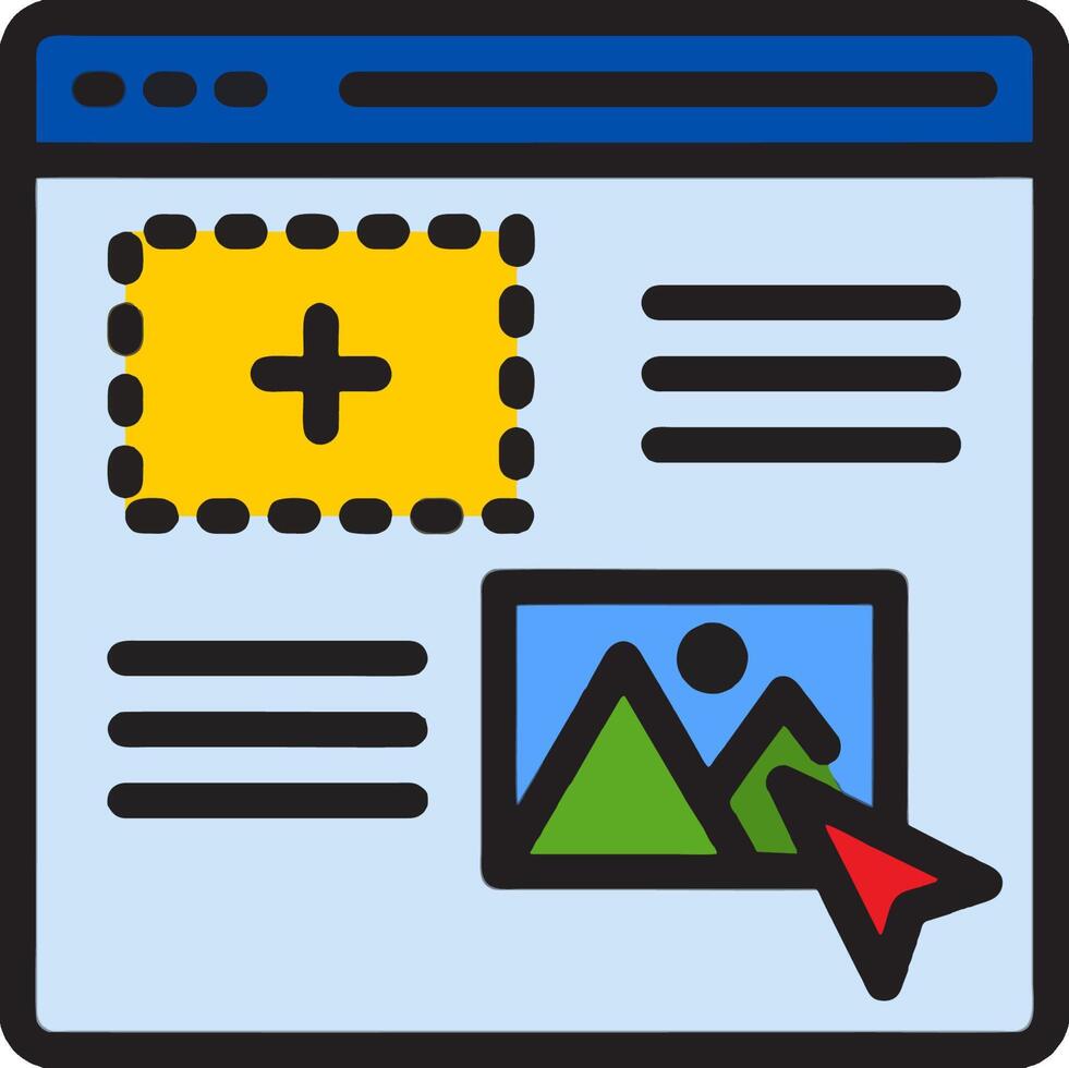 A website with a map and a plus sign vector