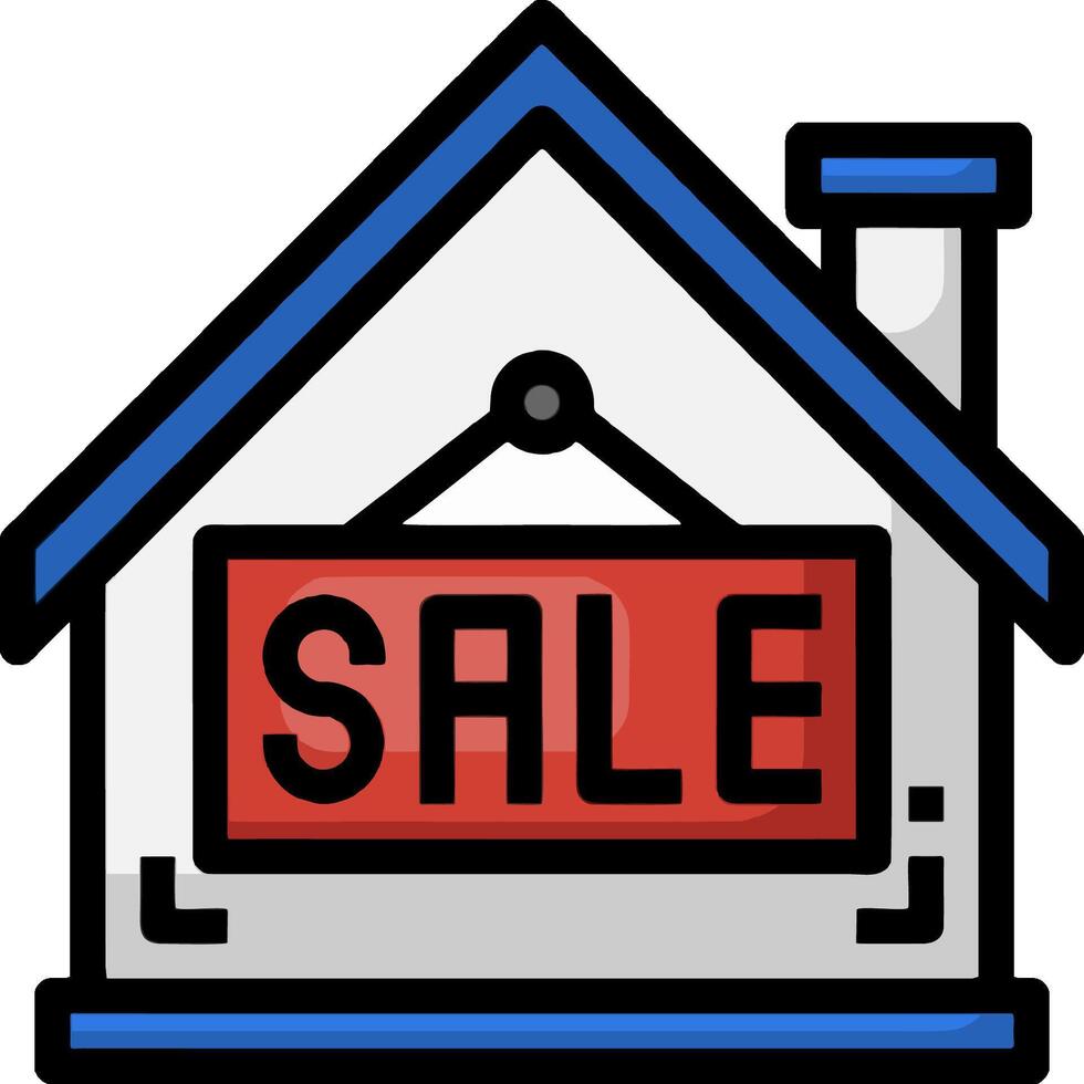 A house with a sale sign on it vector