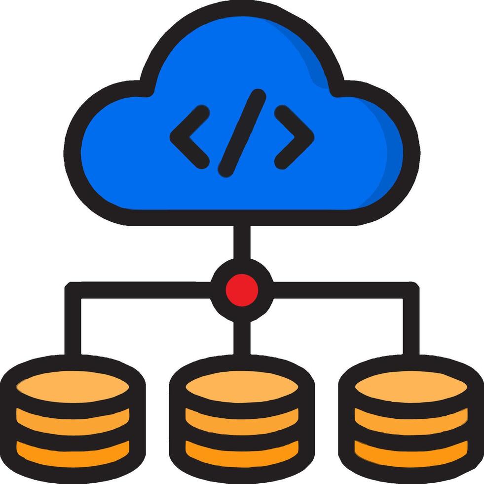 A cloud with a stack of data and a blue cloud vector