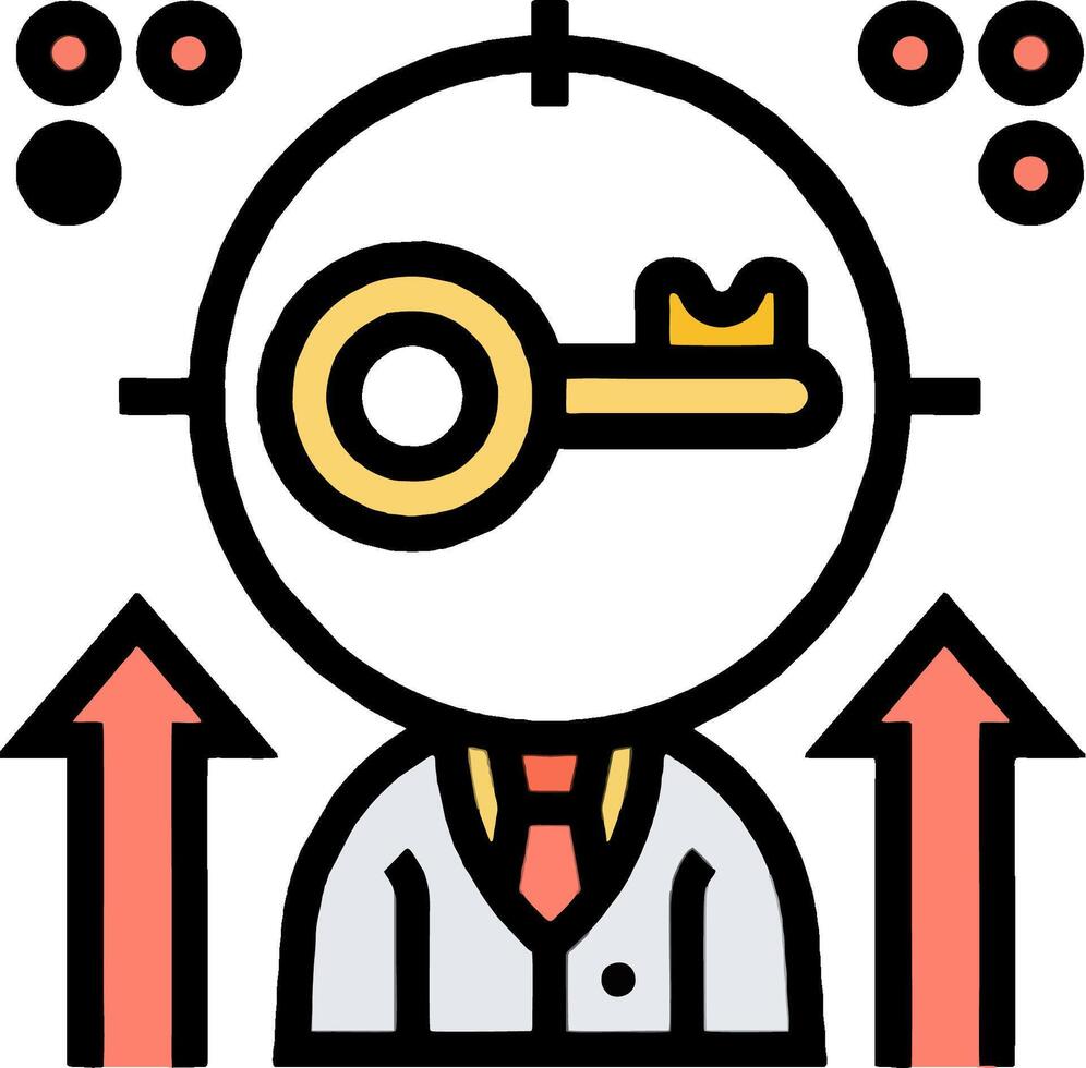 A man in a suit and tie is holding a key vector