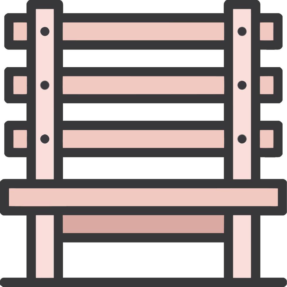 A wooden bench with a pink background vector