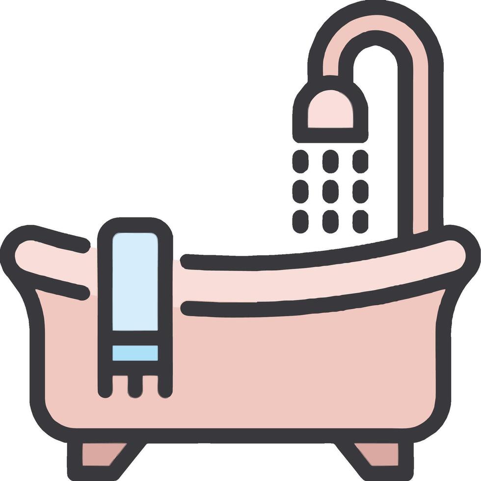 Bathroom icon with shower and towel vector