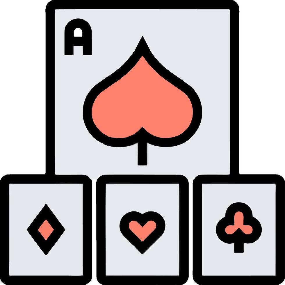 A playing card with hearts and spades vector