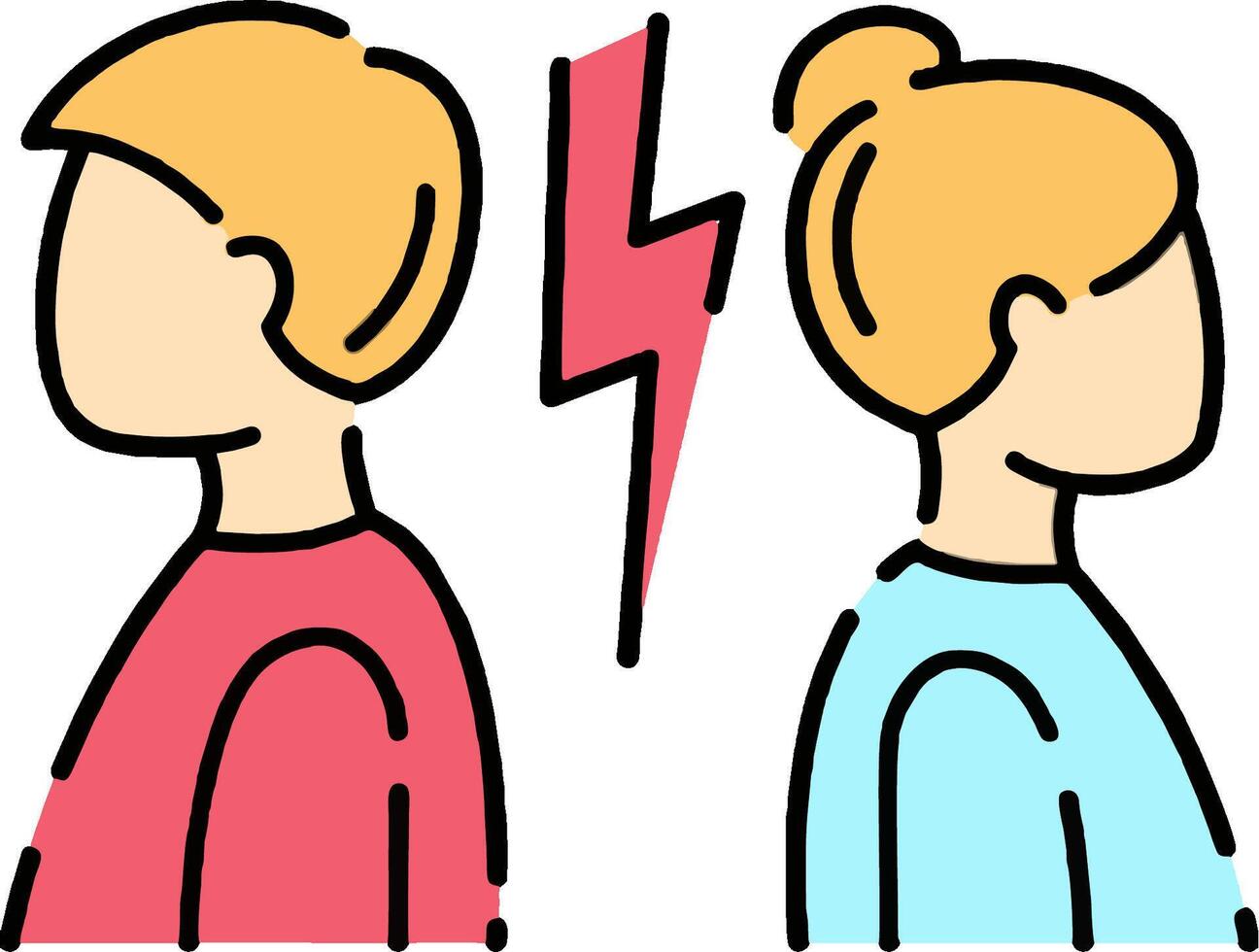 Two people with lightning bolts on their heads vector