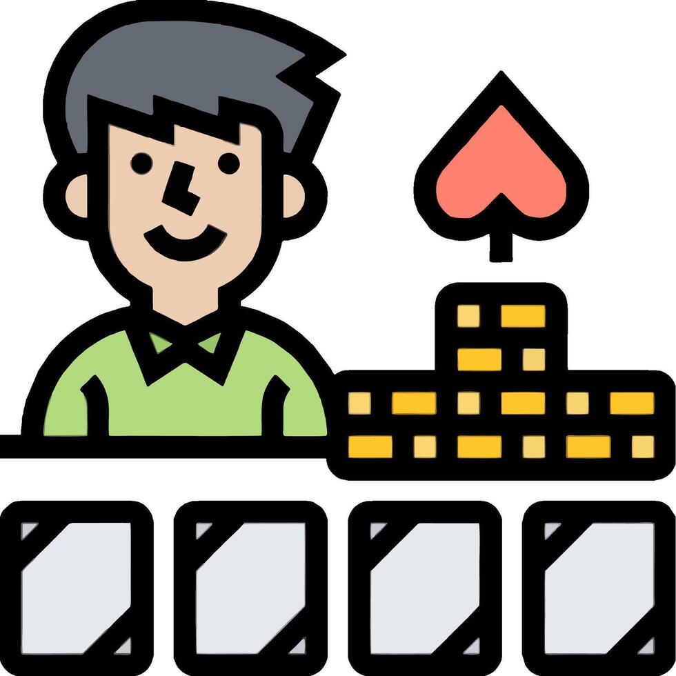 A man playing poker with cards and stacks of money vector
