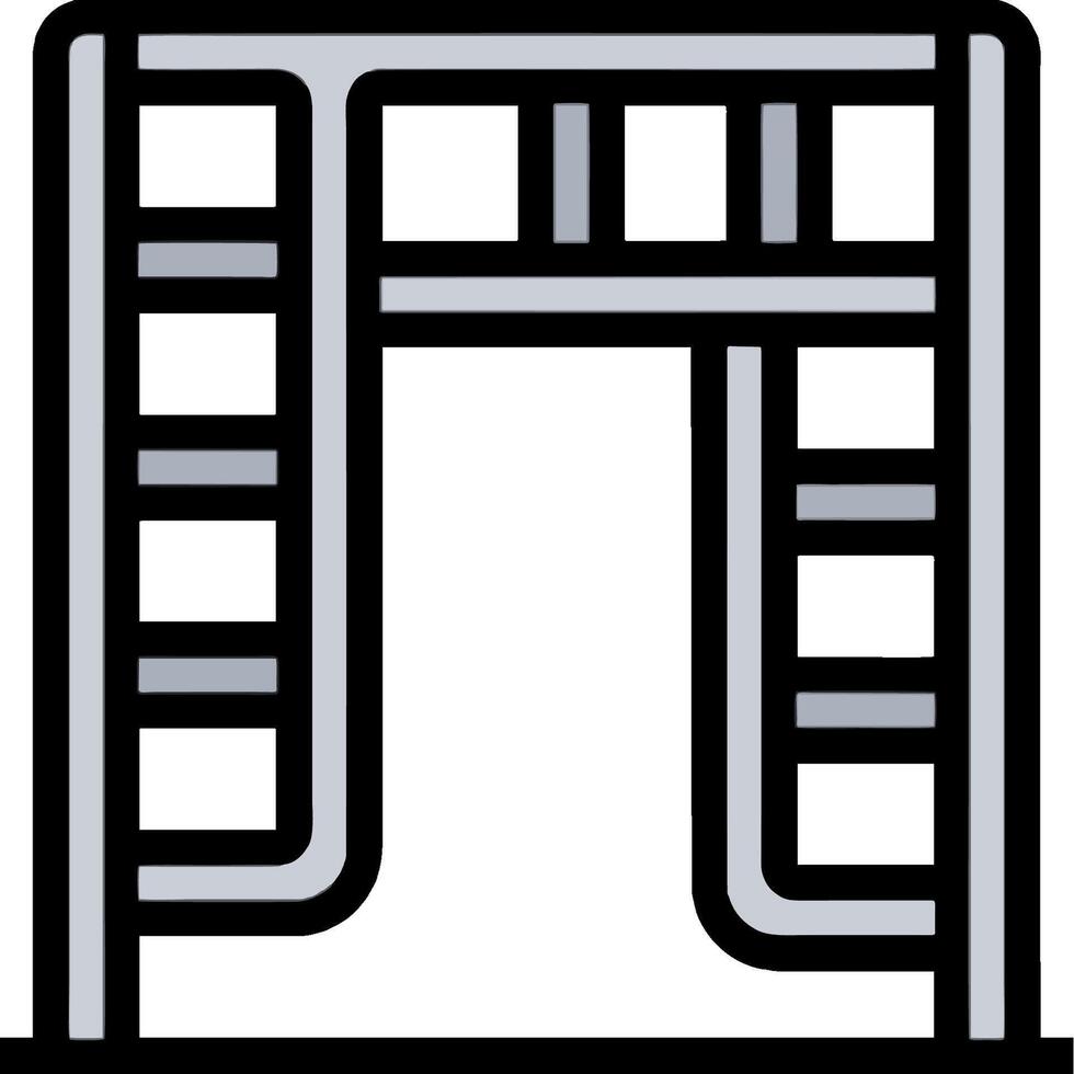 A movie theater with a ladder on top vector