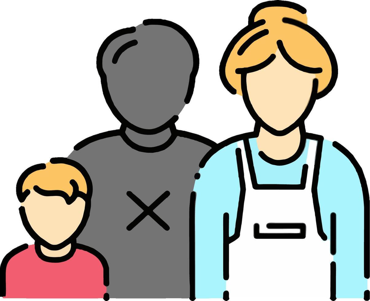 A family with a child and an adult vector
