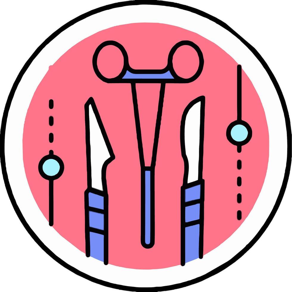 A round icon with scissors and a pair of scissors vector