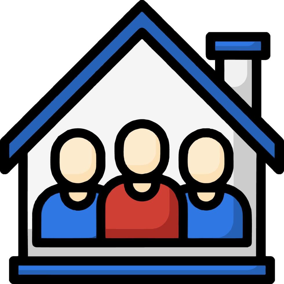 Family icon with two people in the house vector