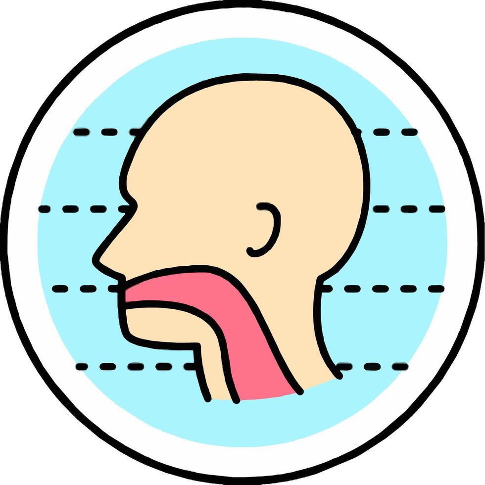 A person's head with a pink tongue vector
