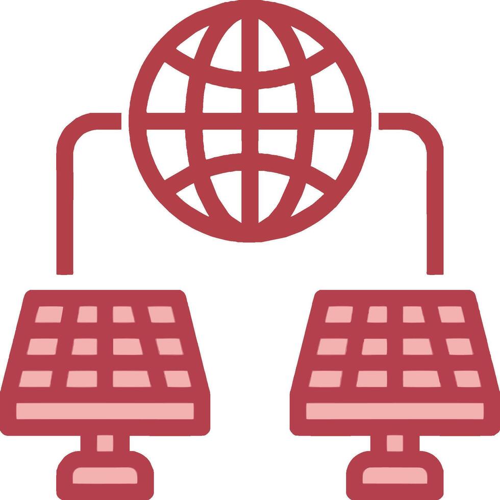 A solar panel and globe connected to each other vector