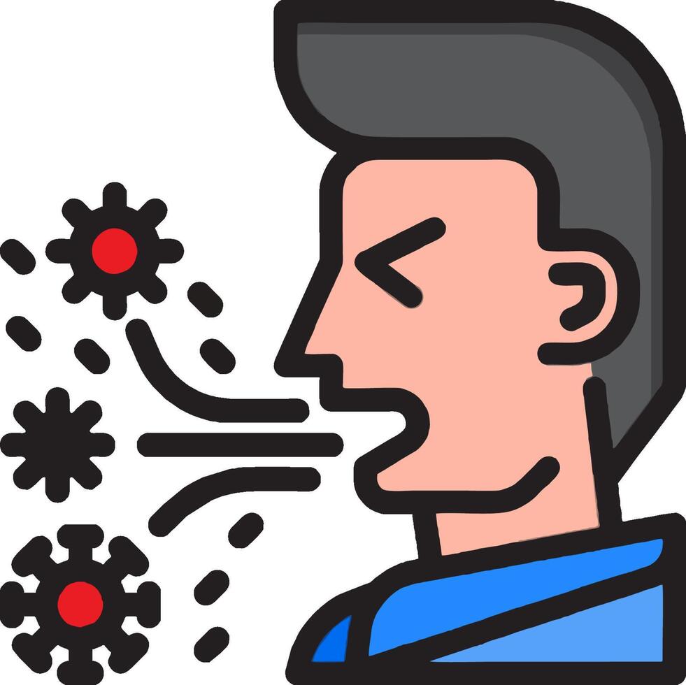 A man with a cold is blowing out his nose vector