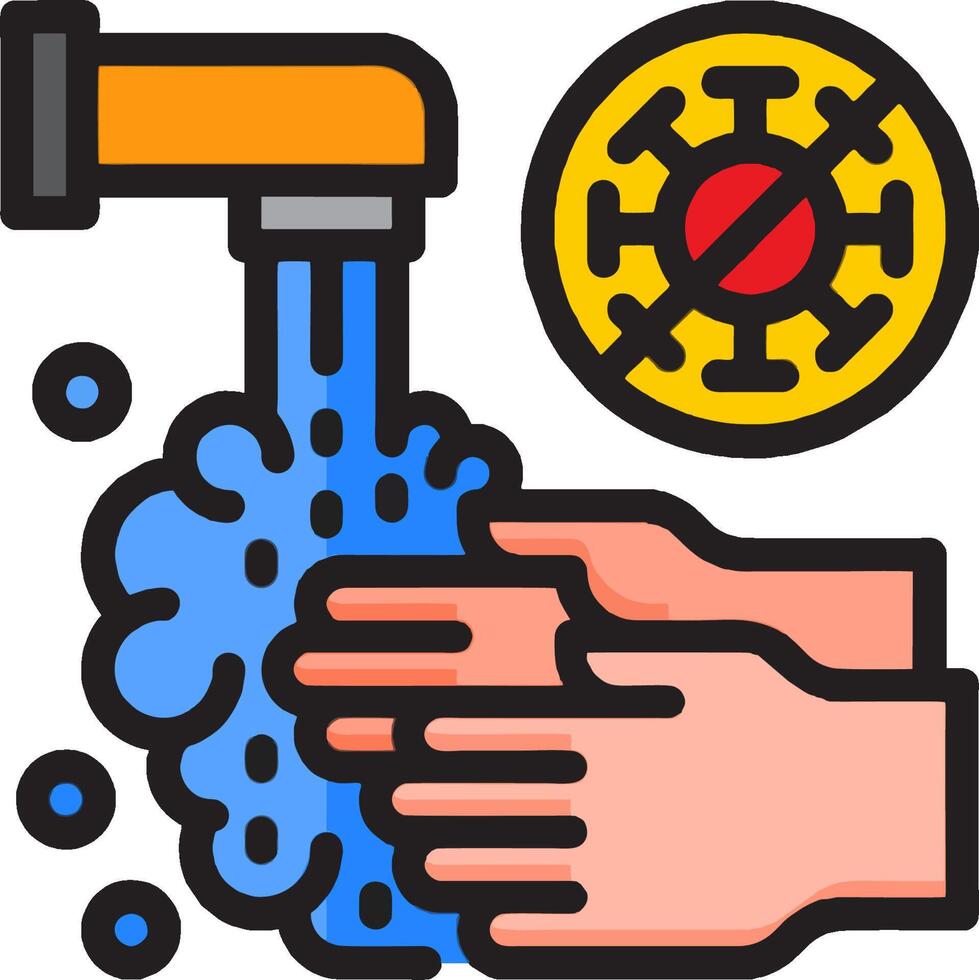 Hand washing with soap and water icon vector