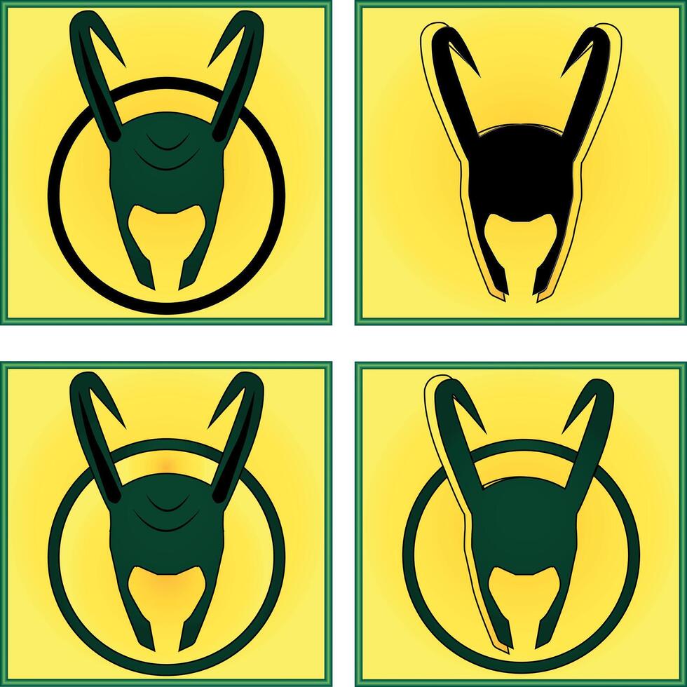 loki helmet icon vector