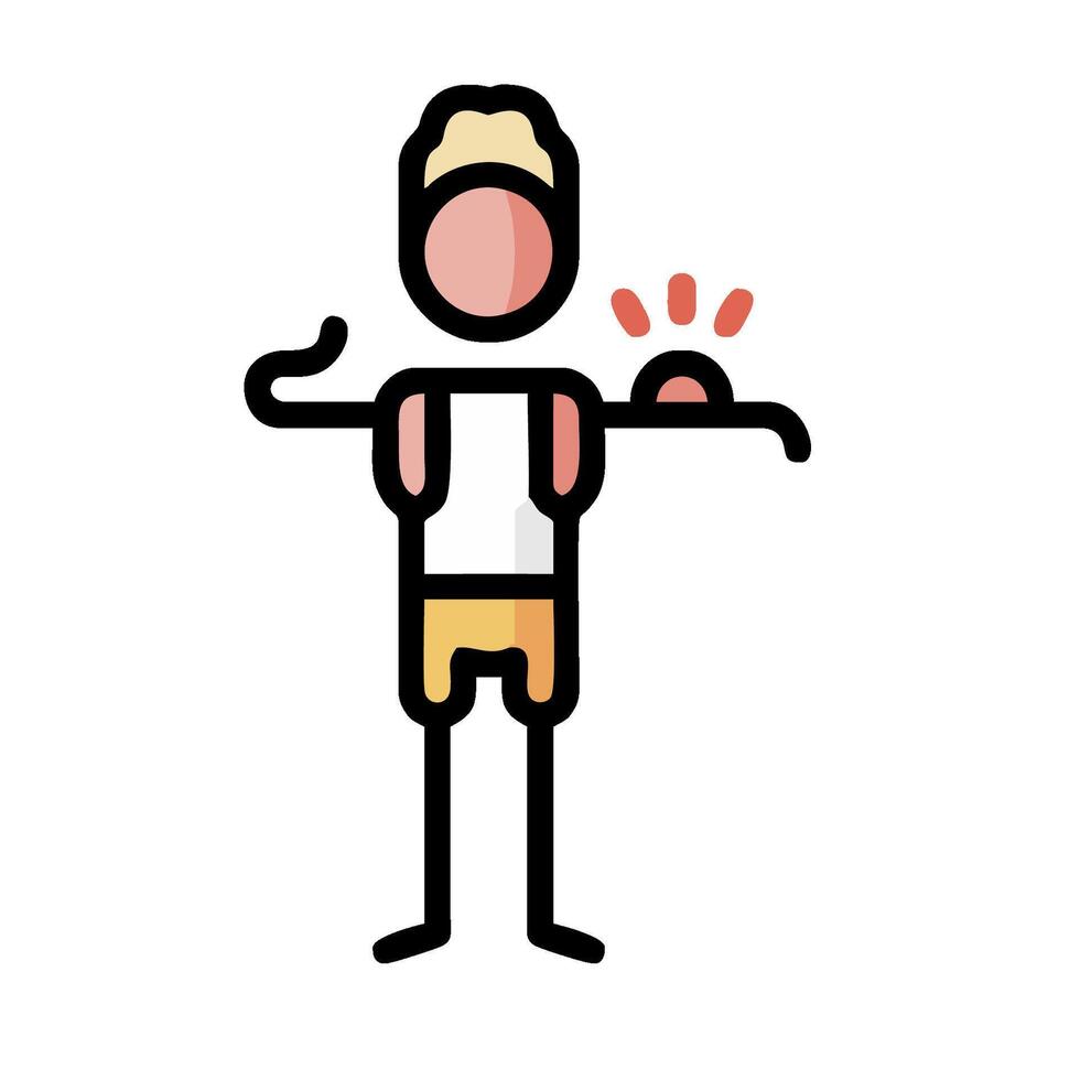 A man is holding a barbell in his hand vector