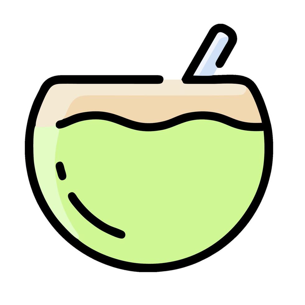 A green drink with a straw in it vector
