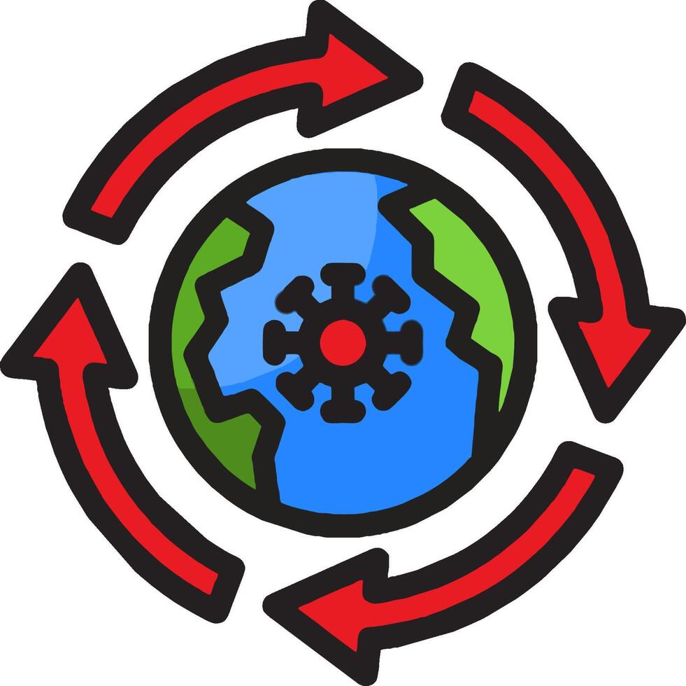 A globe surrounded by arrows and arrows vector