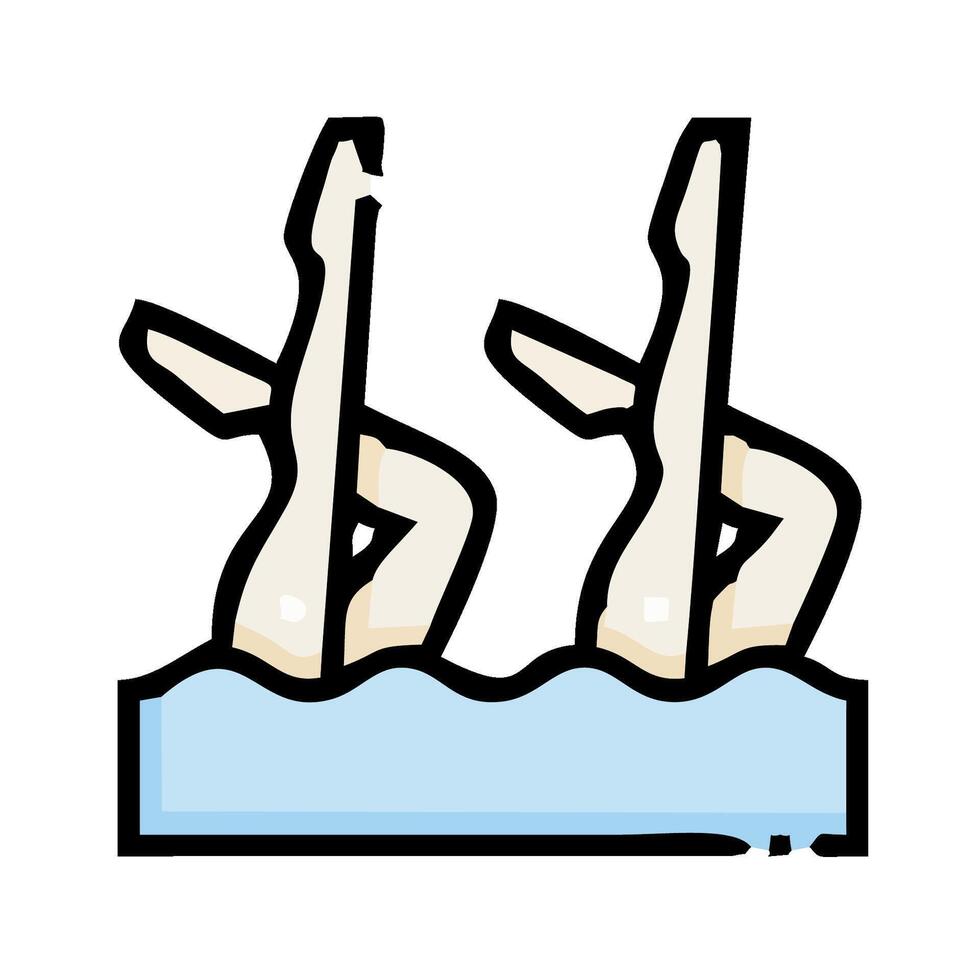 Two people in the water with their hands on their heads vector