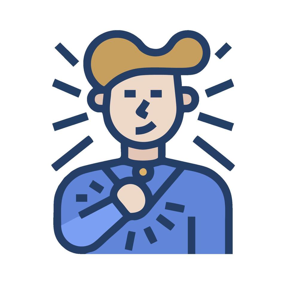 A man with a hat and a blue shirt vector