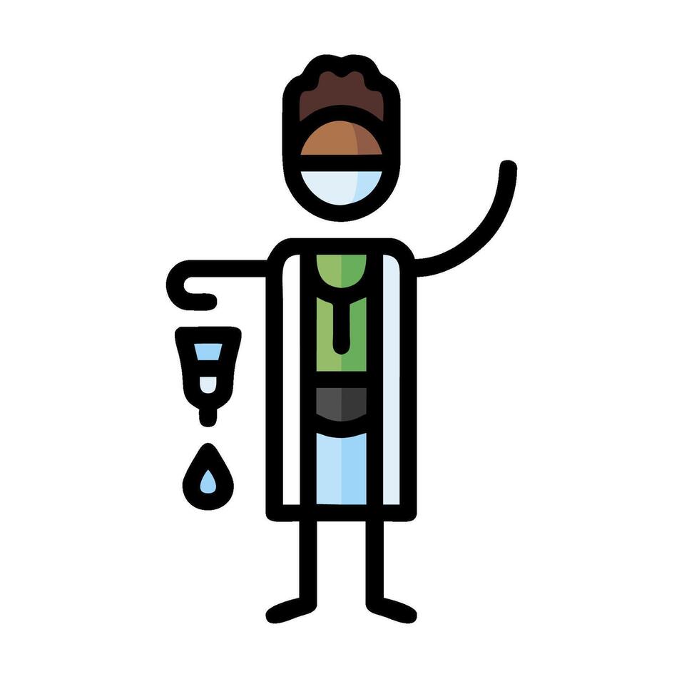 A man in a lab coat holding a test tube vector