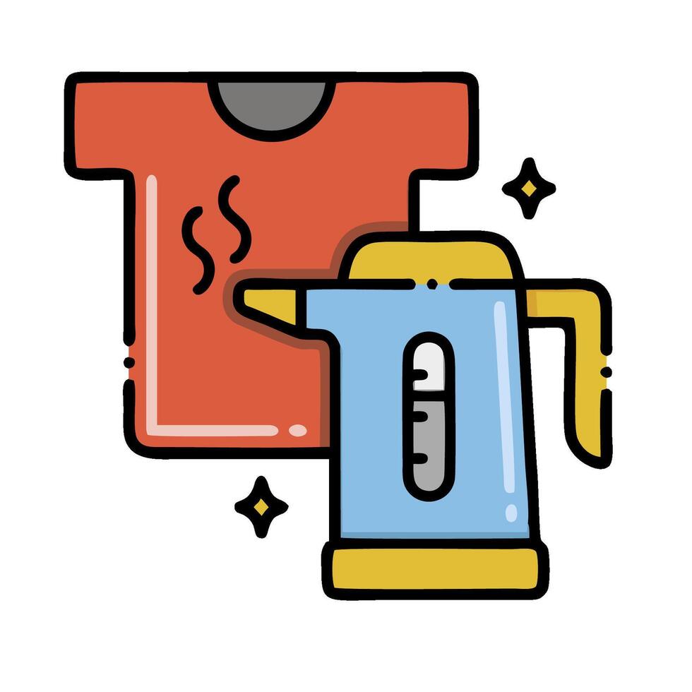 A shirt and a kettle are next to each other vector