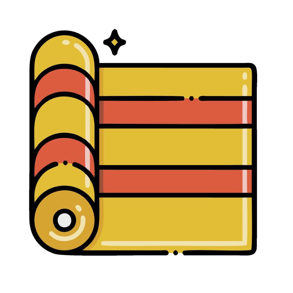 A roll of carpet with a star on it vector