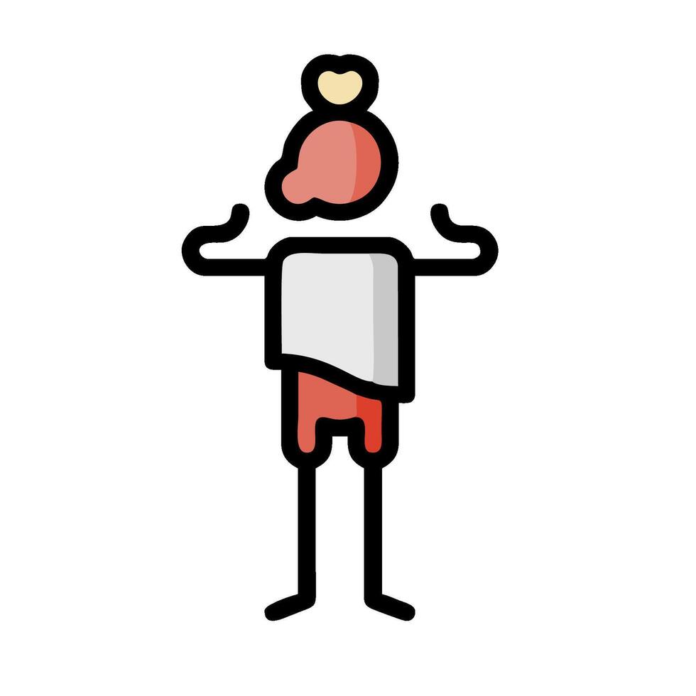 A man with a heart on his chest is standing in front of a white background vector