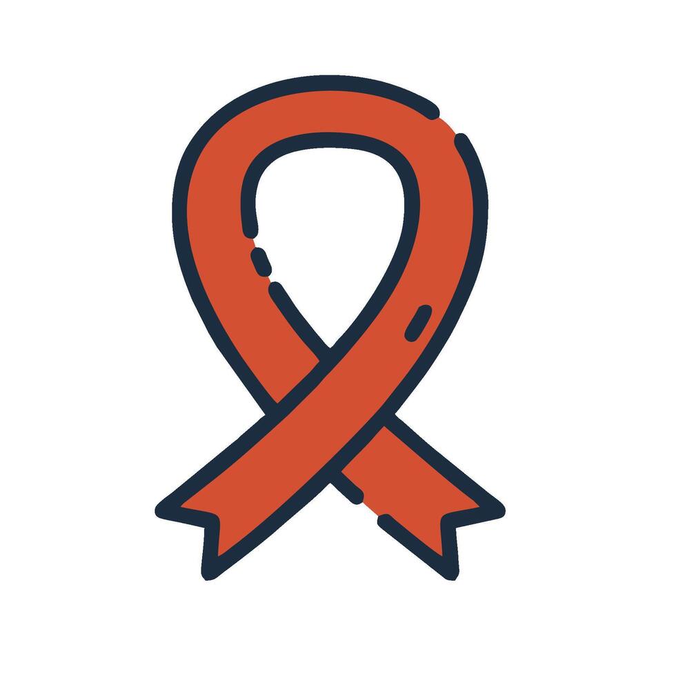 An orange ribbon icon on a white background vector