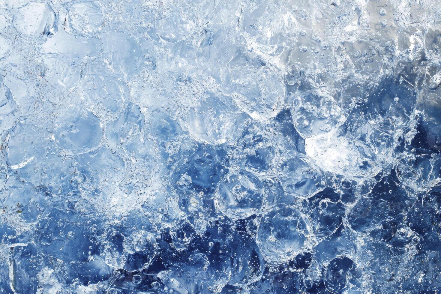 Ice texture background with blue and white ice photo