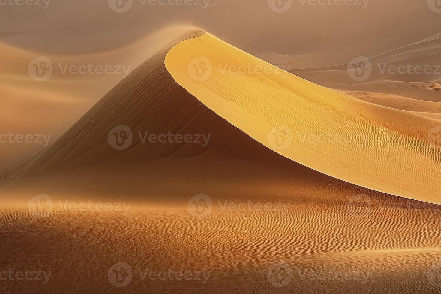 A large sand dune in the desert with a yellow sand photo