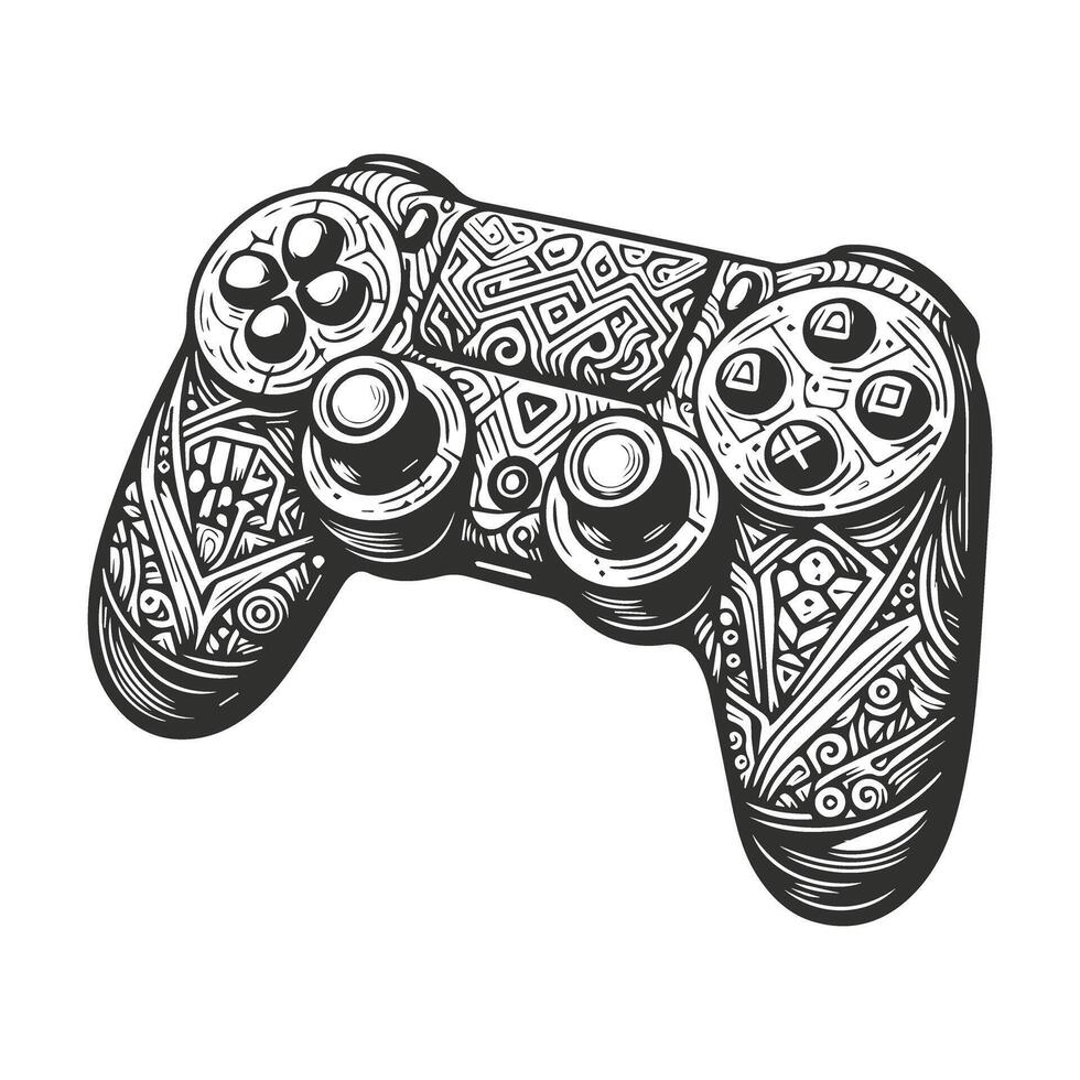 Hand Drawn Vintage Game Controllers vector